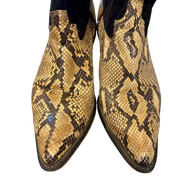 VTG Code West Black Leather & Faux Snake Skin Cowboy Boots, Women's 8.5 M - Picture 7 of 13